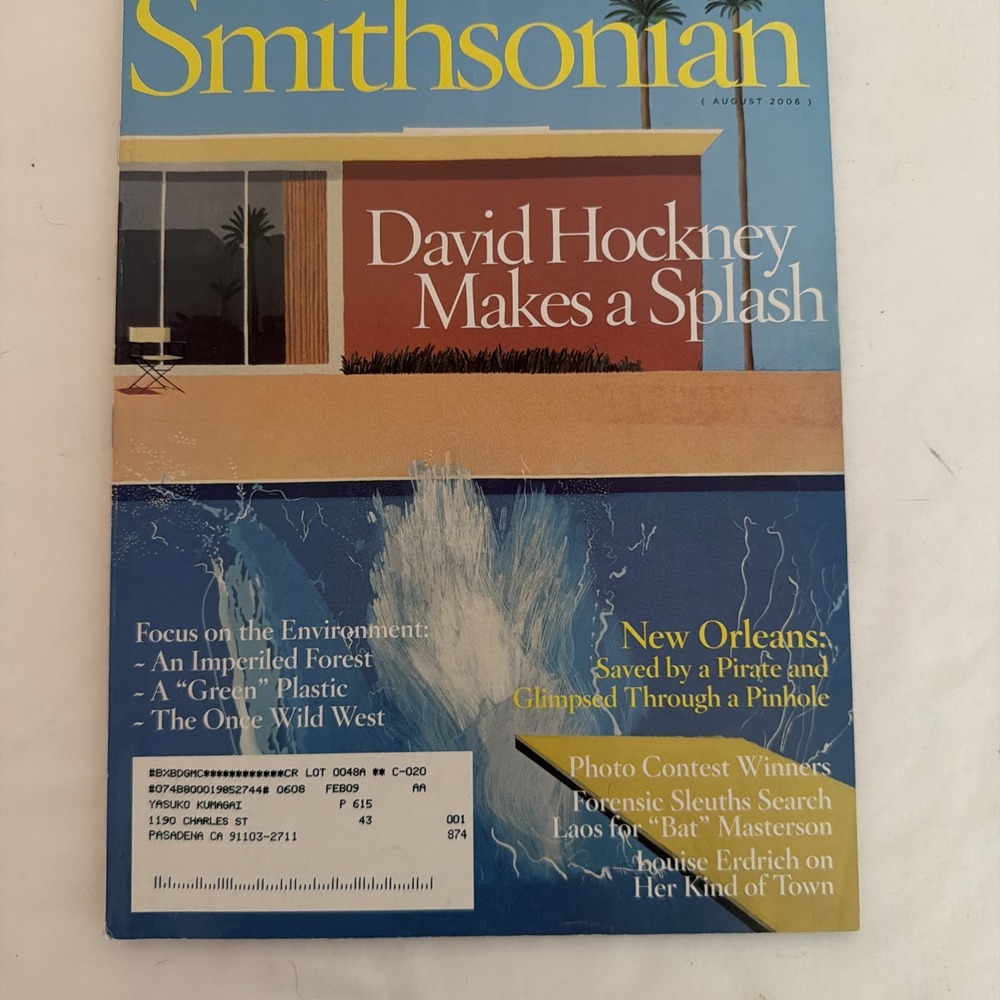 Smithsonian August 2006 David Hockney Makes A Splash (Magazine: History, General